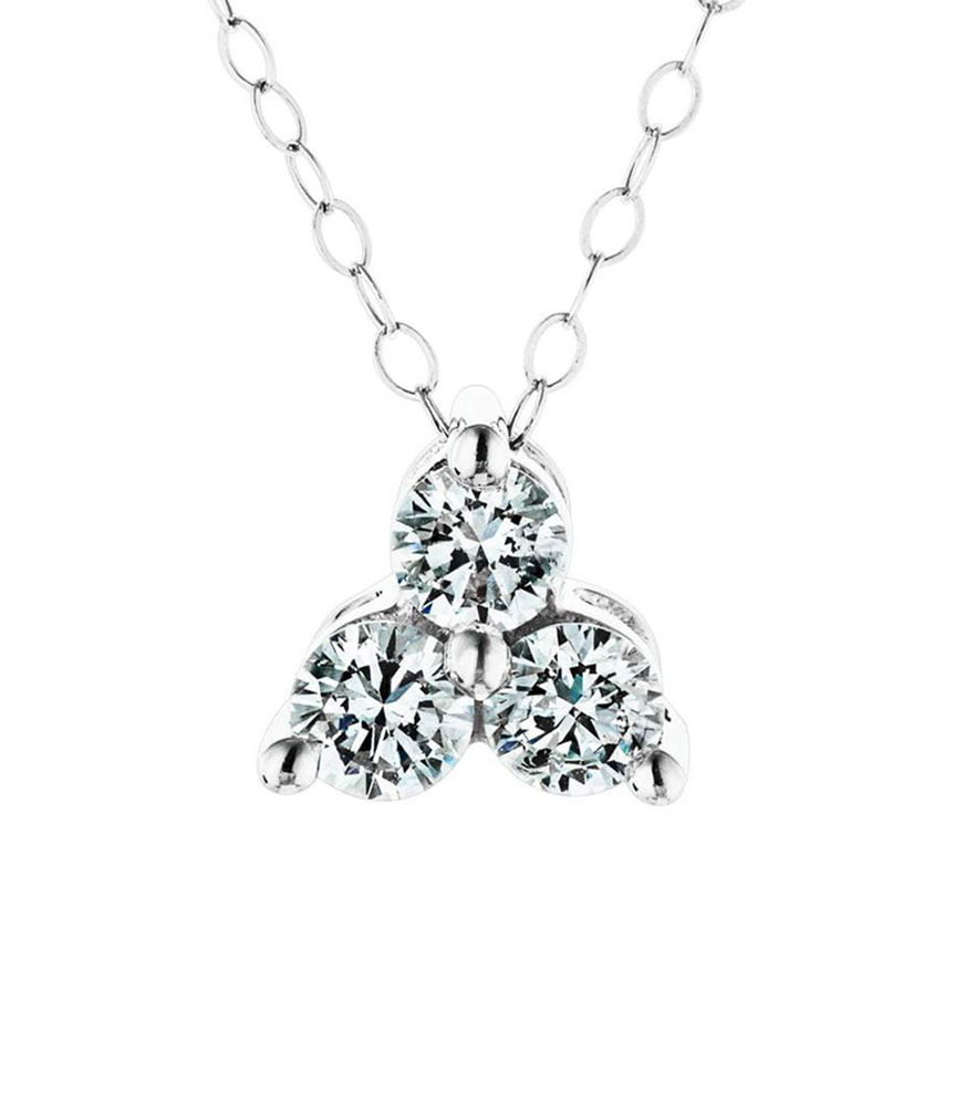 Diamond Sapphire Flower Necklace Pendant - 图片 4