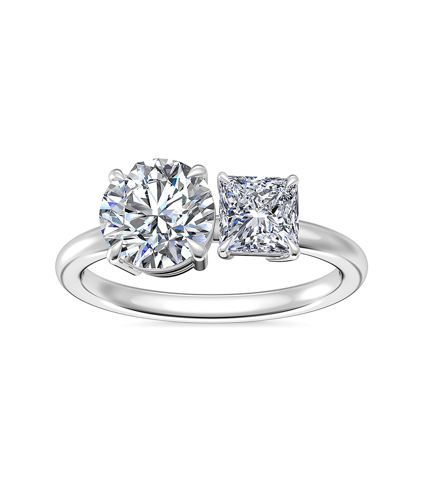 Realeza Milgrain Diamond Engagement Ring - 图片 6
