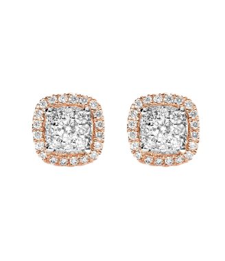 Diamond Cushion Shaped Screwback Earrings