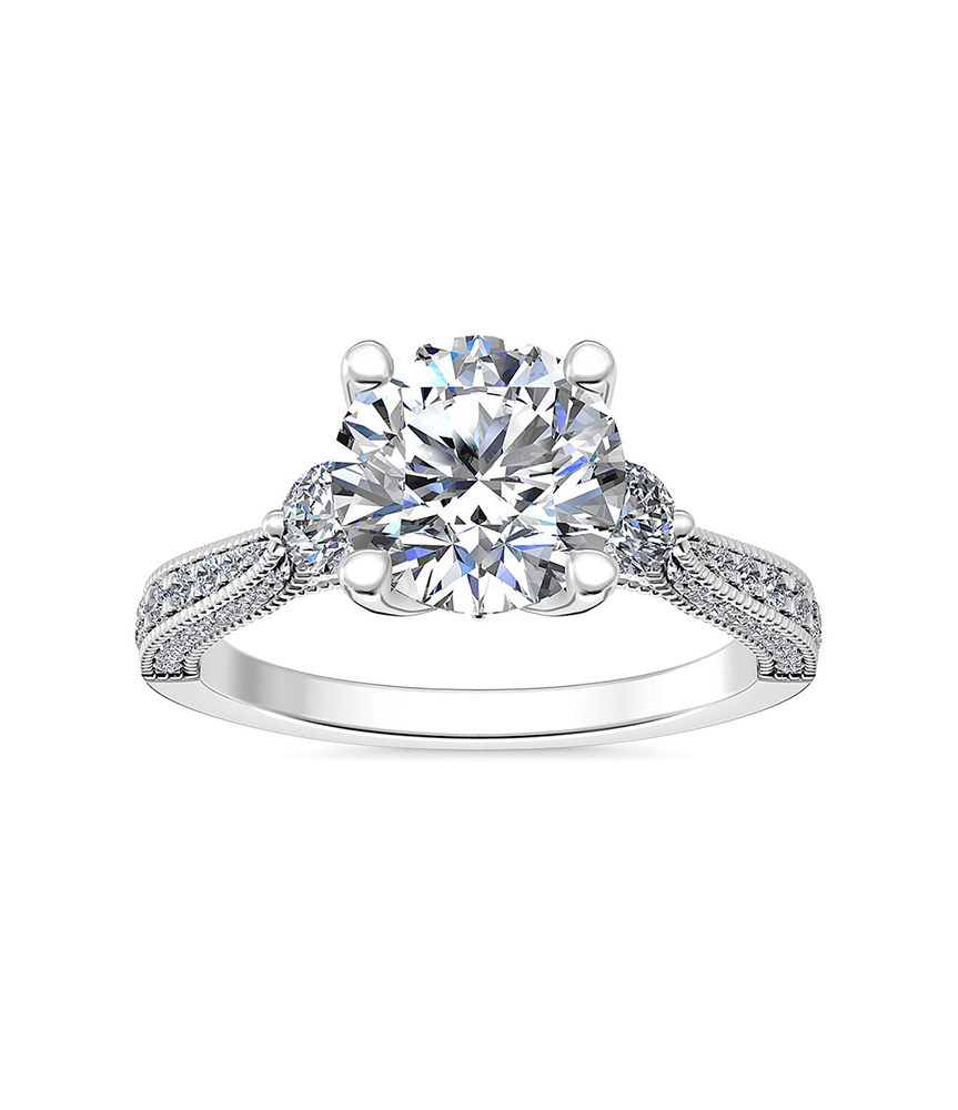 Diamond Sapphire Flower Necklace Pendant - 图片 6